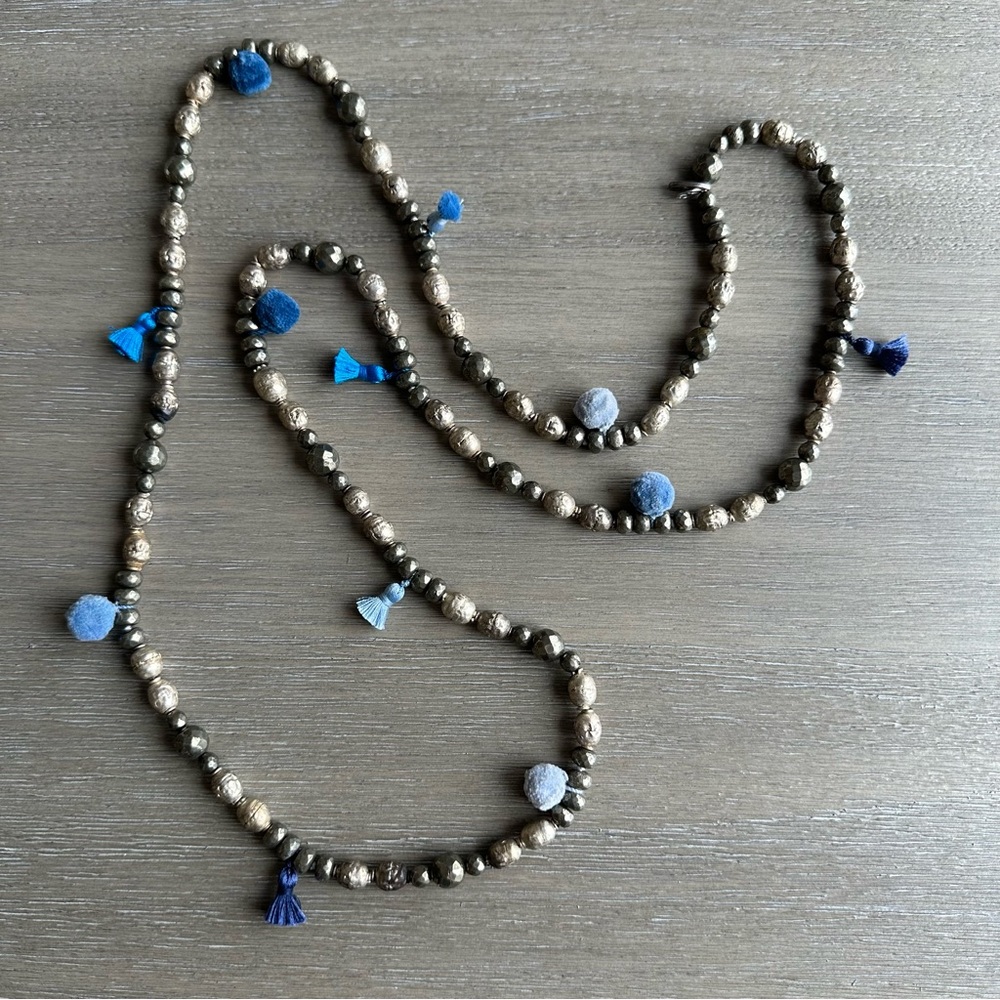 Hipchik Beaded Tassel Necklace 42”